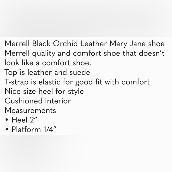 Merrell Black Orchid Leather Mary Jane Soes Size 6.5